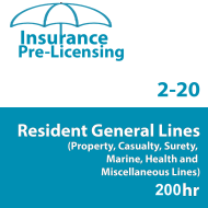200 hr General Lines (Property and Casualty 2-20) Pre-licensing Course