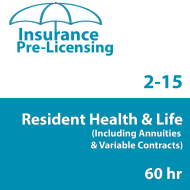 60 hr Health and Life (Including Annuities and Variable Contracts) (2-15) Pre-Licensing course