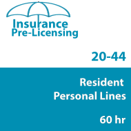 60 hr Personal Lines Agent (20-44) Pre-licensing Course (3 month enrollment)